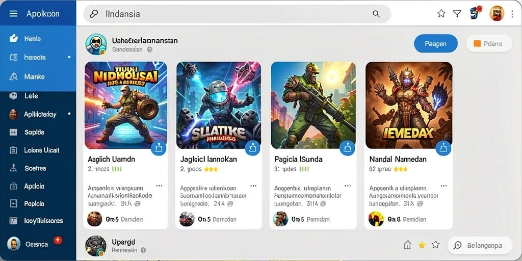 Tampilan awal yang menarik dengan karakter penuh warna.